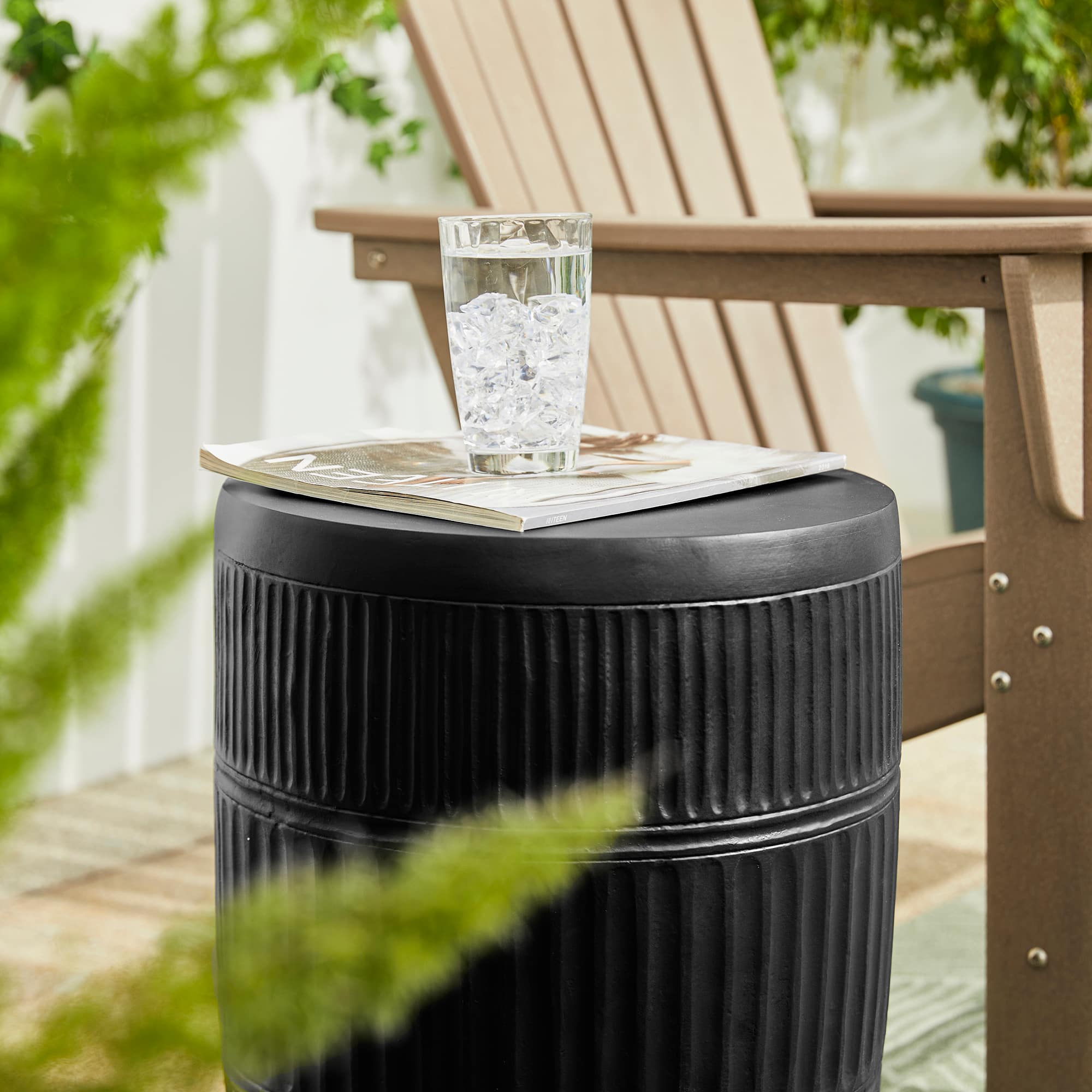 Glitzhome® 18.5" Multi-Functional Textured Garden Stool